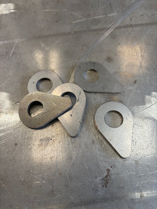 Teardrop weld washer